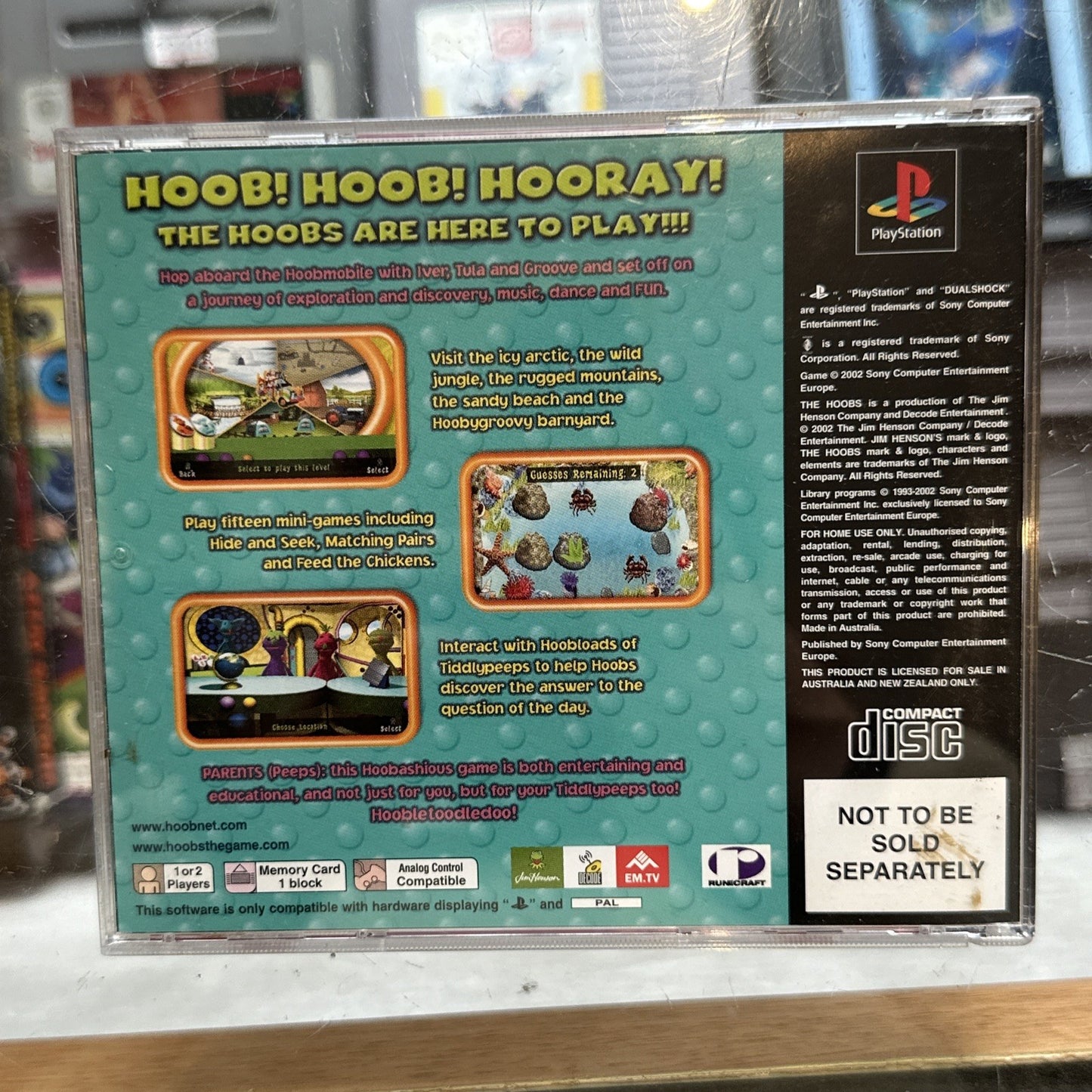The Hoobs • Sony Playstation 1 PS1 Game (2002) PAL • Complete • Jim Henson