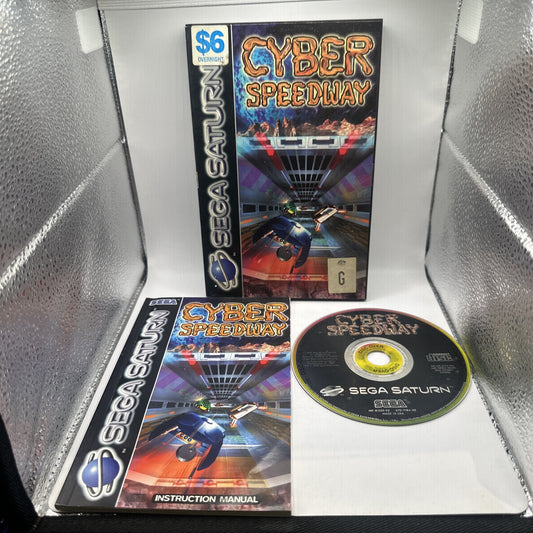 Cyber Speedway Sega Saturn Game + Manual (1995) PAL • Complete CIB • Racing