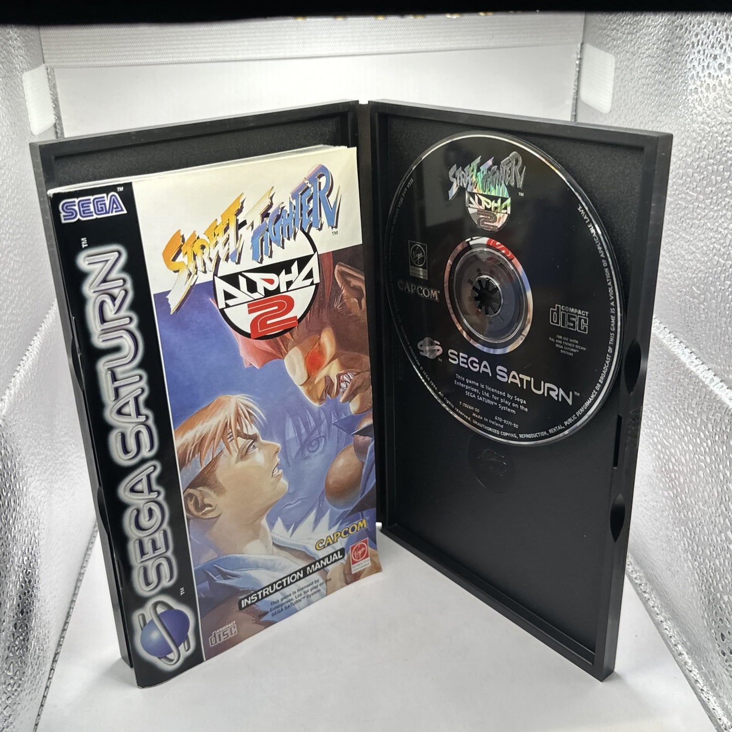 Street Fighter Alpha 2 • Sega Saturn Game + Manual PAL (1996) Complete • Capcom