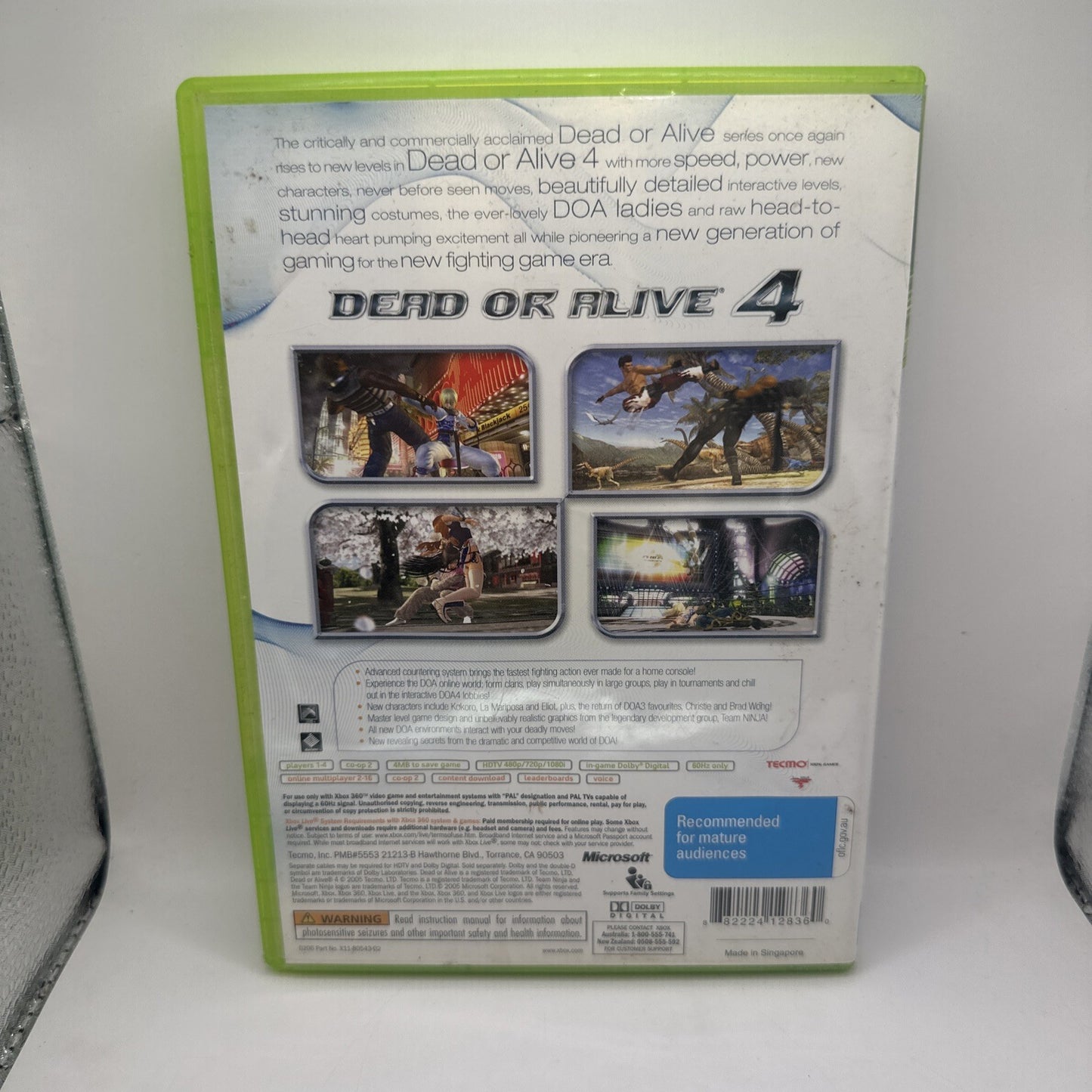 Dead Or Alive 4 • Xbox 360 Game (2005) PAL AUS • Fighting • Tecmo