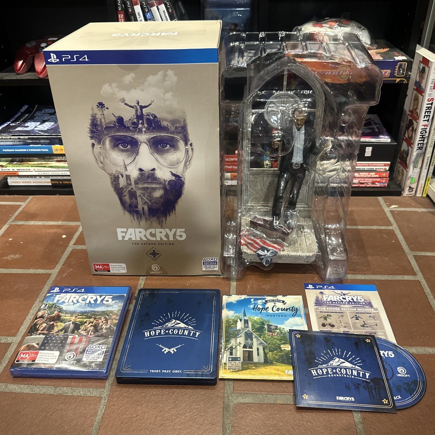 Far Cry 5 ‘The Father Edition’ • PlayStation 4 PS4 Game + Statue *Complete* AUS
