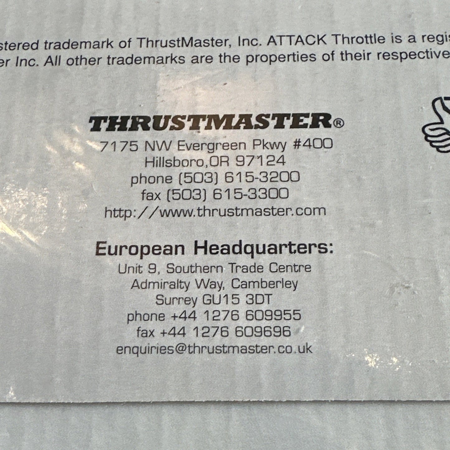 Thrustmaster Attack Throttle Controller For PC *NEW & SEALED* Thrust Master