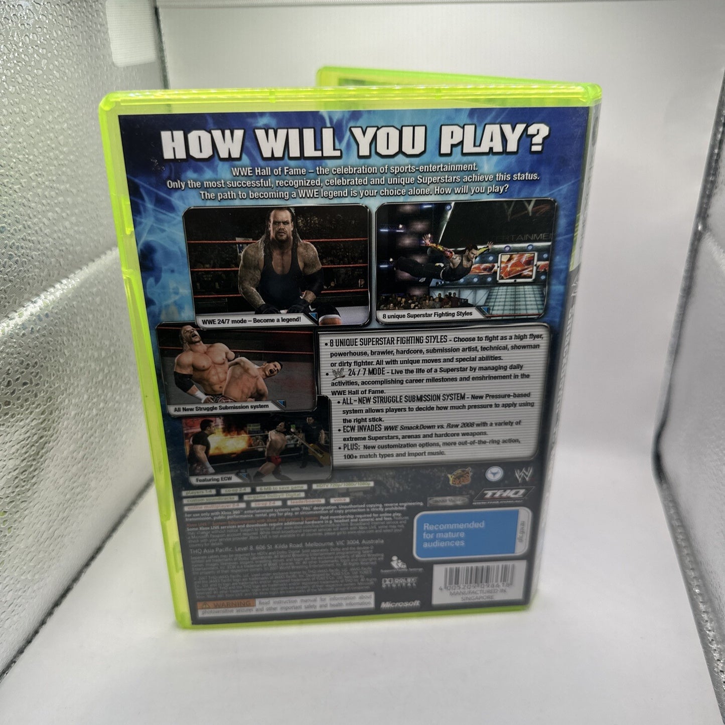 WWE Smackdown VS Raw 2008 • Xbox 360 Game + Manual PAL AUS Complete • Wrestling