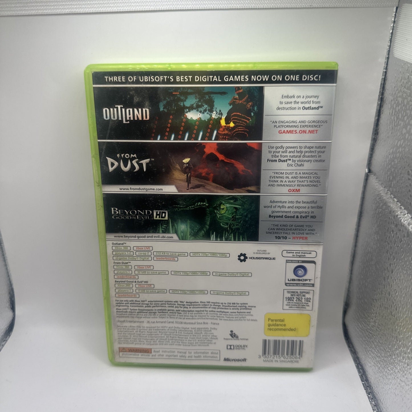 Triple Pack: Outland, From Dust, Beyond Good & Evil HD • Xbox 360 CIB • PAL AUS