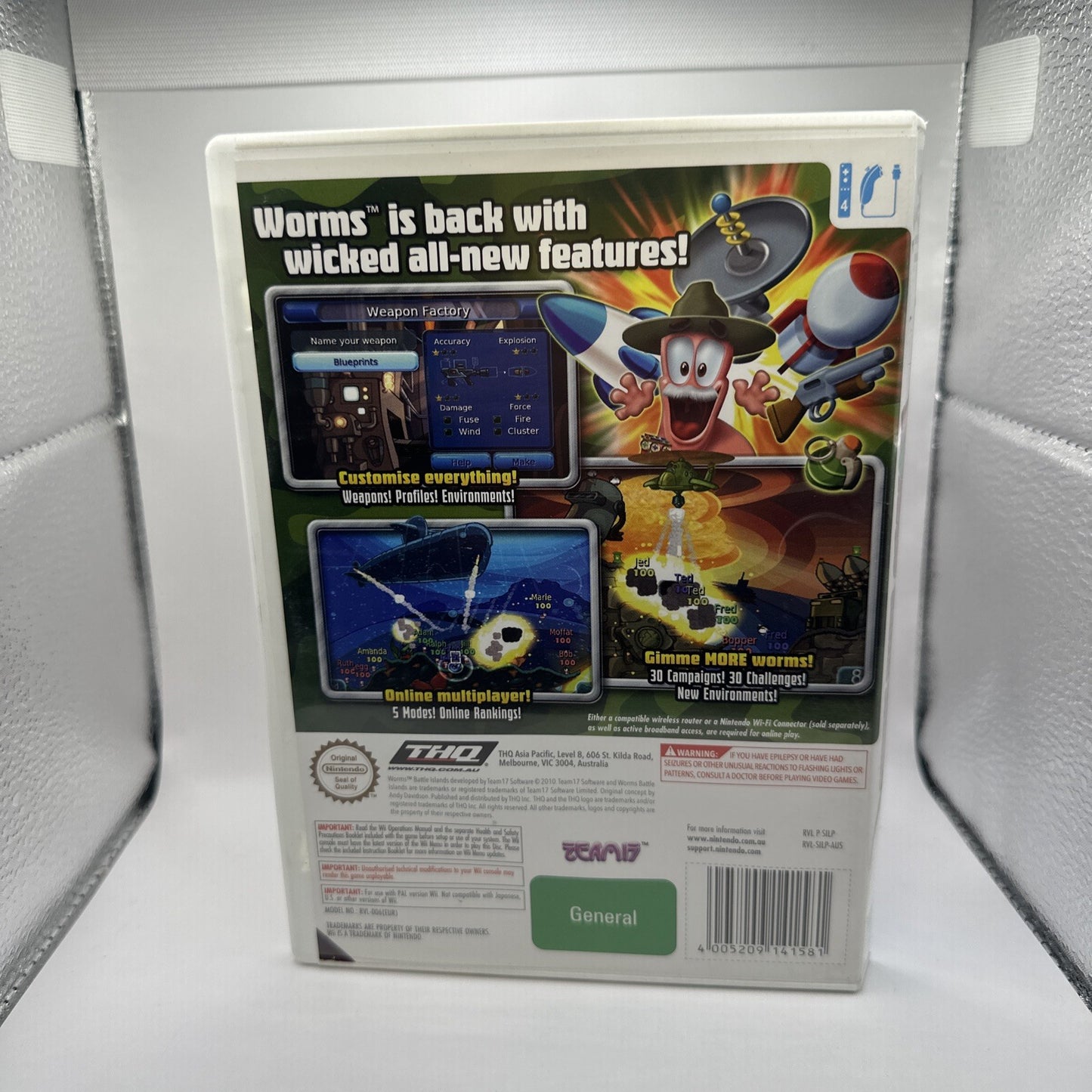 Worms: Battle Islands • Nintendo Wii Game + Manual (2010) PAL AUS Complete • THQ