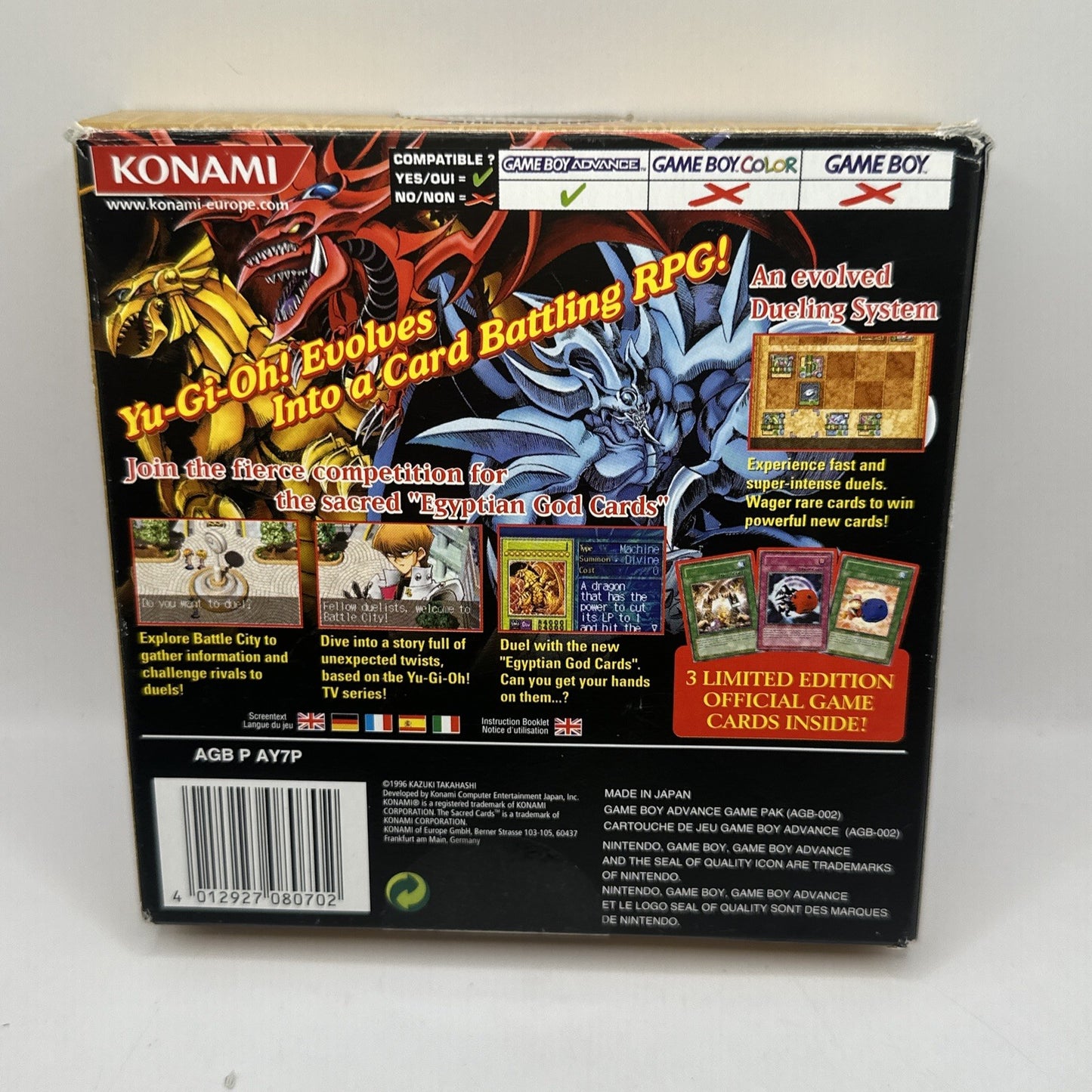 Yu-Gi-Oh The Sacred Cards • Nintendo Gameboy Advance GBA + Box + Manual • Boxed