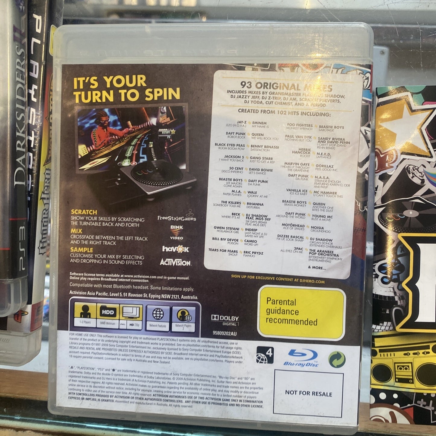 DJ Hero PlayStation 3 PS3 Game + Manual (2009) Guitar Hero Music Games AUS