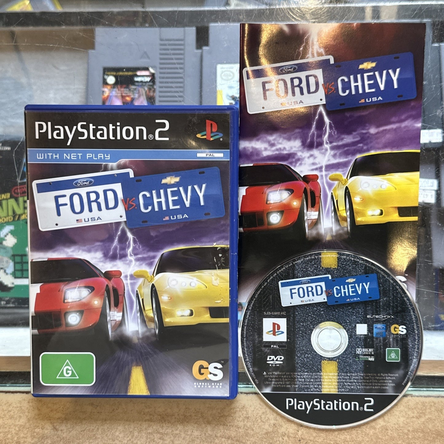 Ford vs. Chevy • Sony PlayStation 2 Game + Manual (2006) PAL AUS • Car Racing