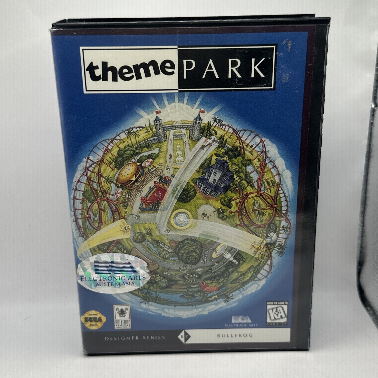 Theme Park • SEGA Genesis Game + Manual (1995) Complete CIB Boxed • Bullfrog EA