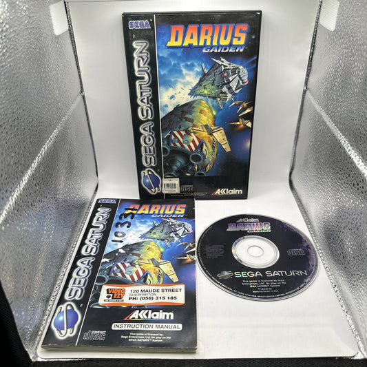 DARIUS GAIDEN • Sega Saturn Game + Manual (1994) PAL • Complete CIB • Acclaim