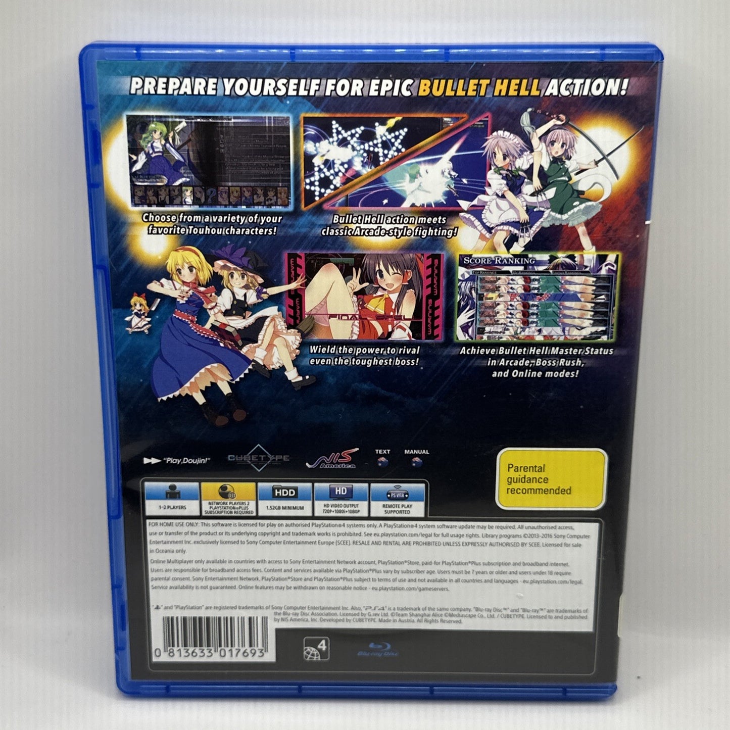 Touhou Genso Rondo Bullet Ballet • PlayStation 4 PS4 Game (2016) NIS Bullet Hell