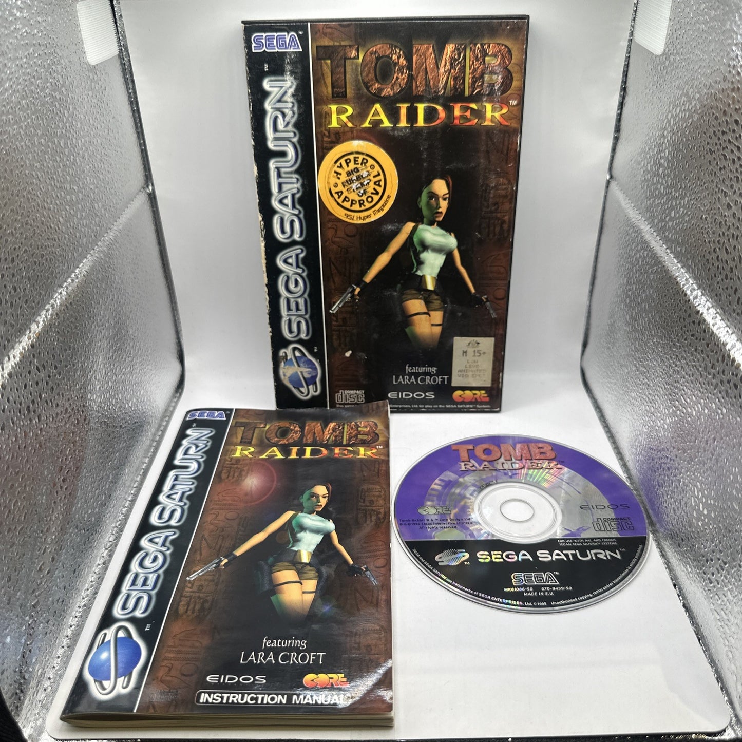 Tomb Raider • Sega Saturn Game + Manual (1996) PAL • Complete • Lara Croft Eidos