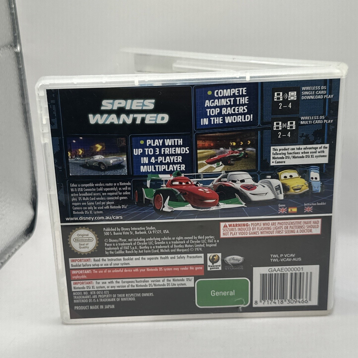 Disney Pixar Cars 2 • Nintendo DS Game + Manual (2011) Complete CIB • PAL AUS