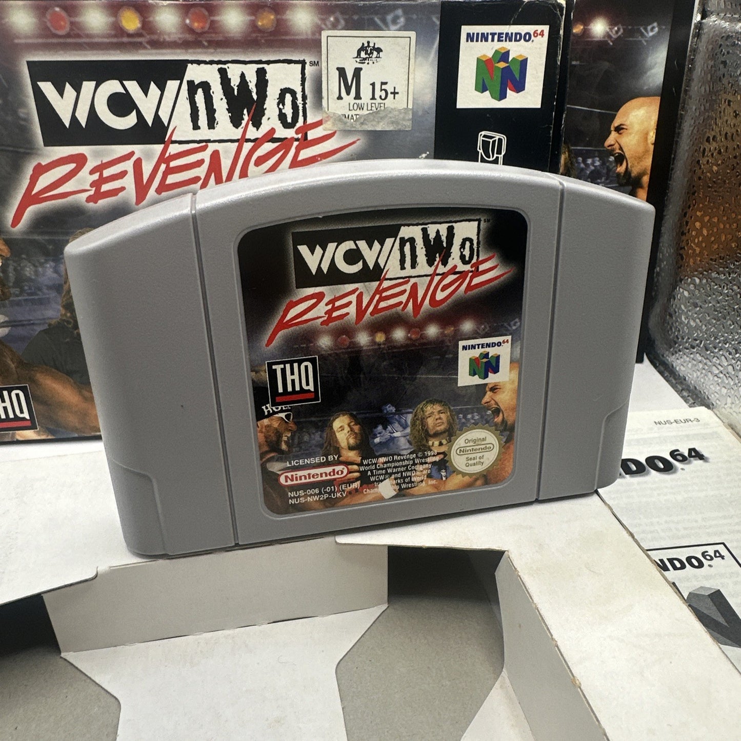 WCW NWO Revenge • Nintendo 64 N64 Game PAL 1998 THQ WWE Complete Boxed + Manual