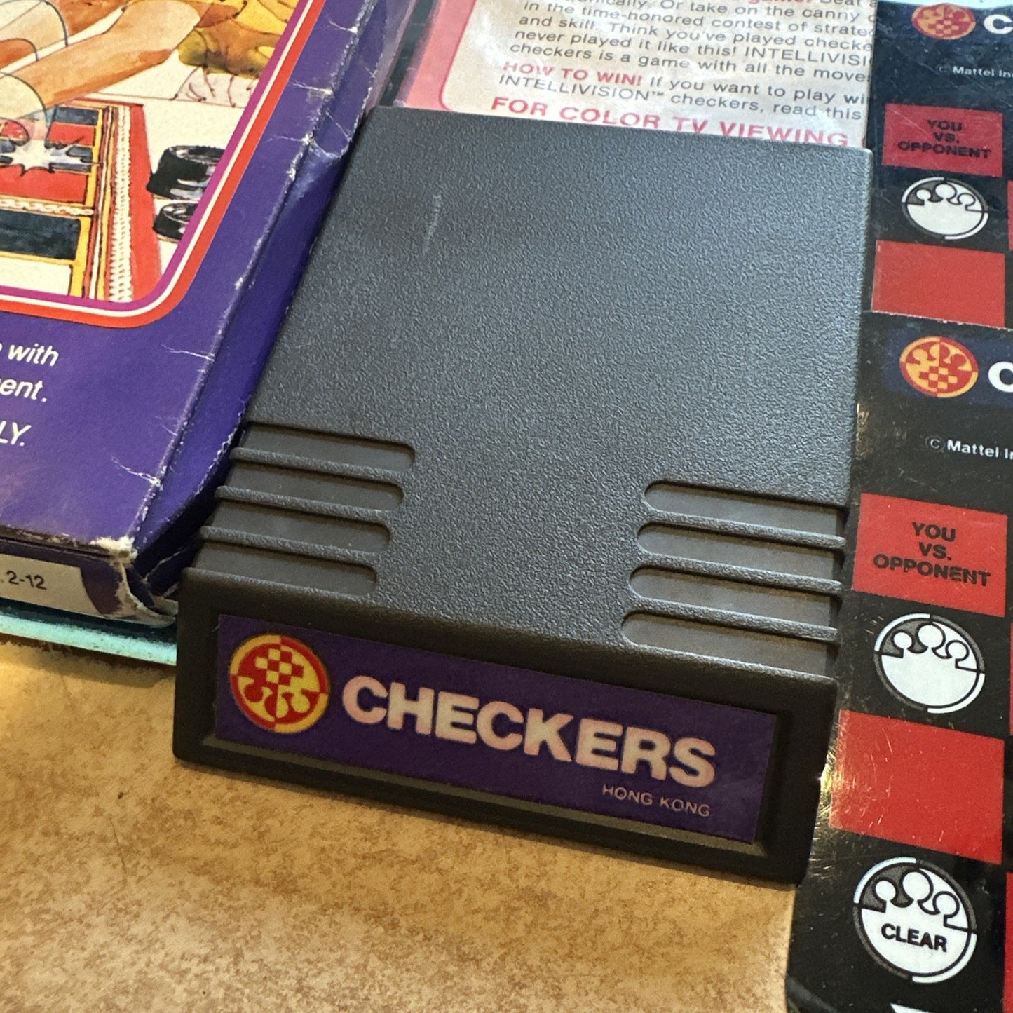 Draughts (Checkers) Intellivision Game + Manual & Overlays (1979) Boxed Complete