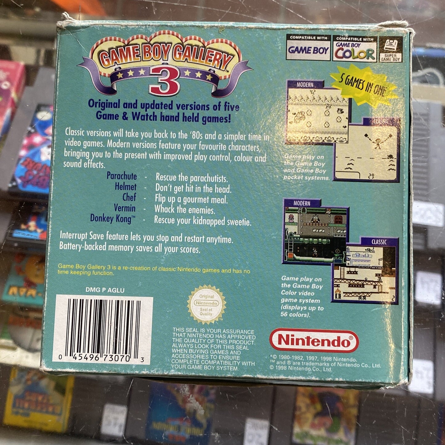 Game Boy Gallery 3 Gameboy Color Game • COMPLETE • (1998) PAL Boxed Game & Watch