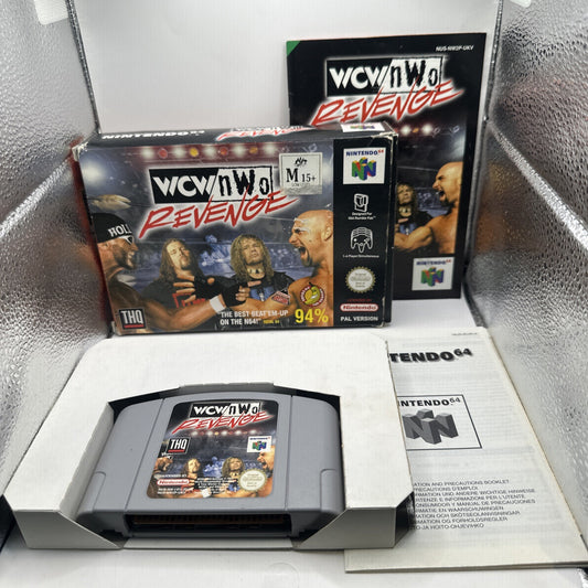 WCW NWO Revenge • Nintendo 64 N64 Game PAL 1998 THQ WWE Complete Boxed + Manual