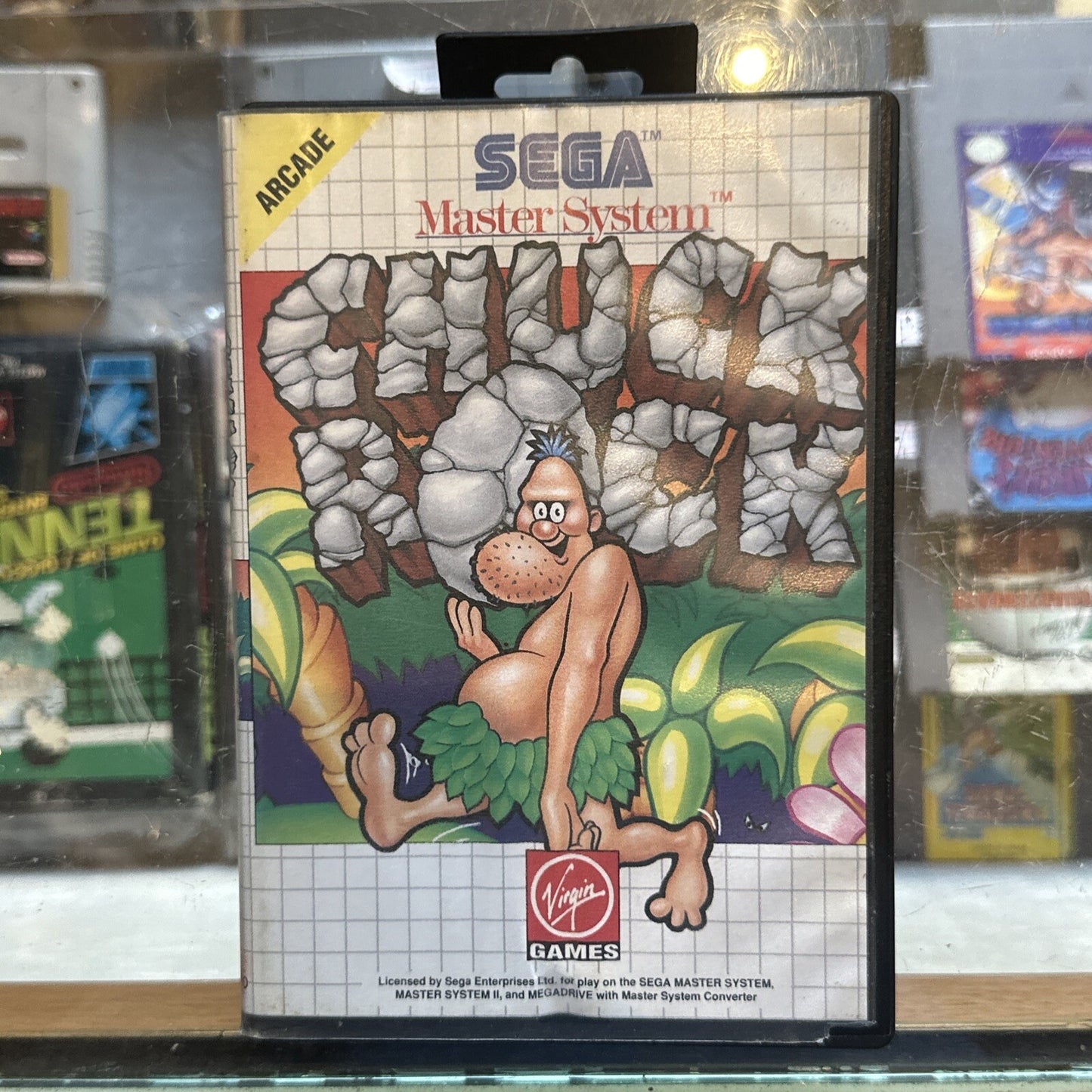 Chuck Rock • SEGA Master System Game In Box (1992) Boxed • PAL