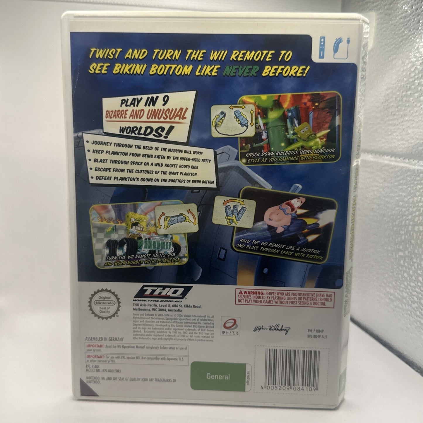 Spongebob Squarepants Creature From The Krusty Krab • Nintendo Wii + Manual PAL