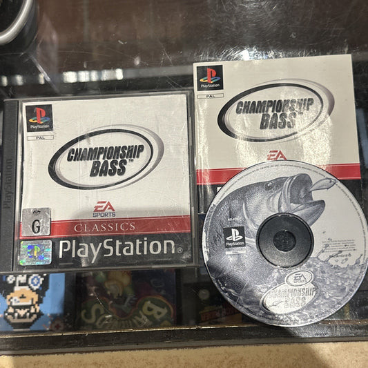 Champion Bass • Sony PlayStation 1 PS1 Game + Manual (2000) PAL • Fishing Games