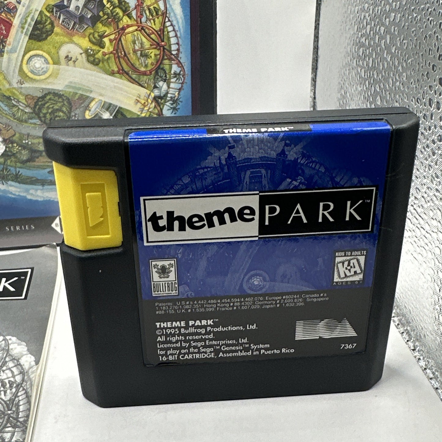 Theme Park • SEGA Genesis Game + Manual (1995) Complete CIB Boxed • Bullfrog EA