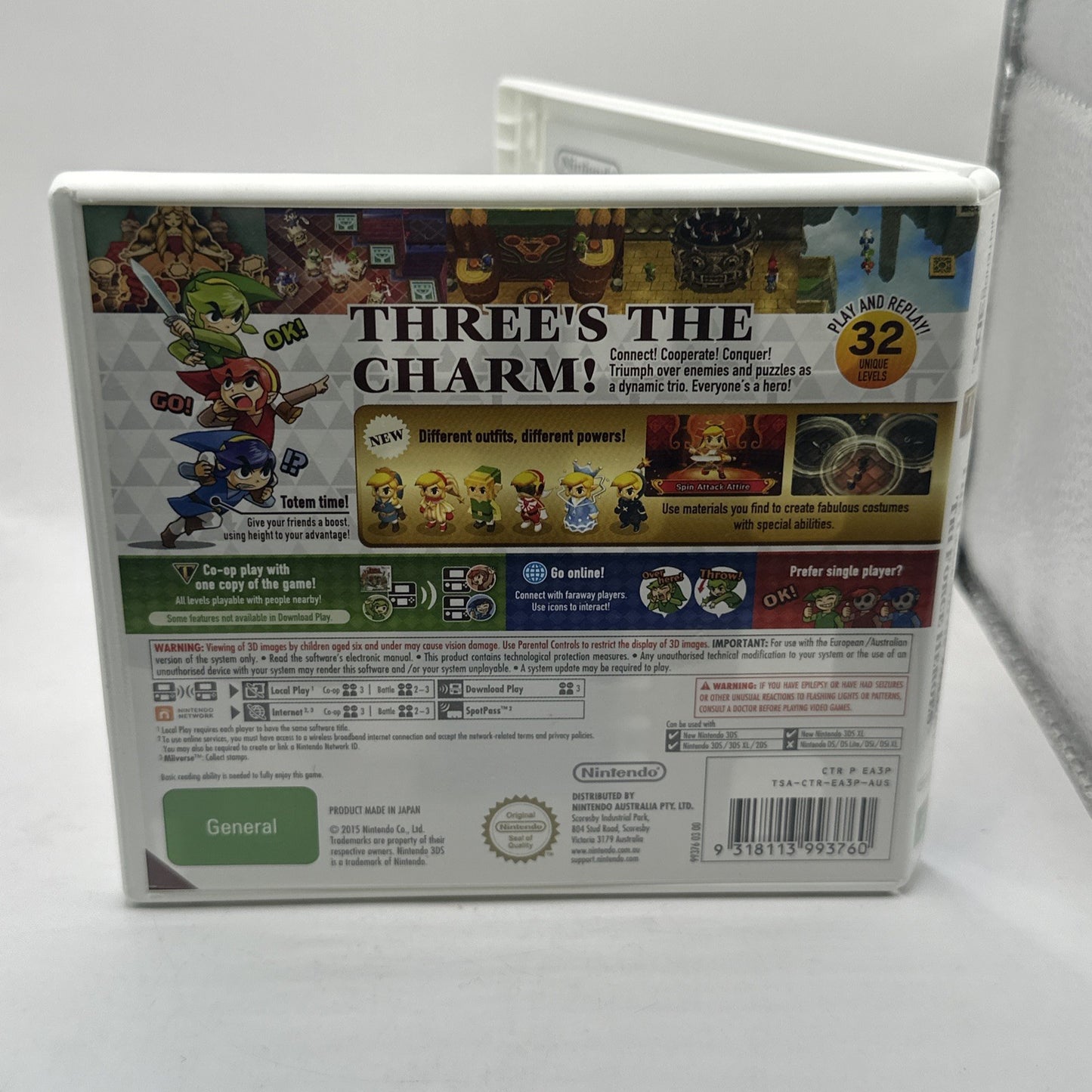 The Legend of Zelda: Tri Force Heroes • Nintendo 3DS Game (2015) PAL AUS • CIB
