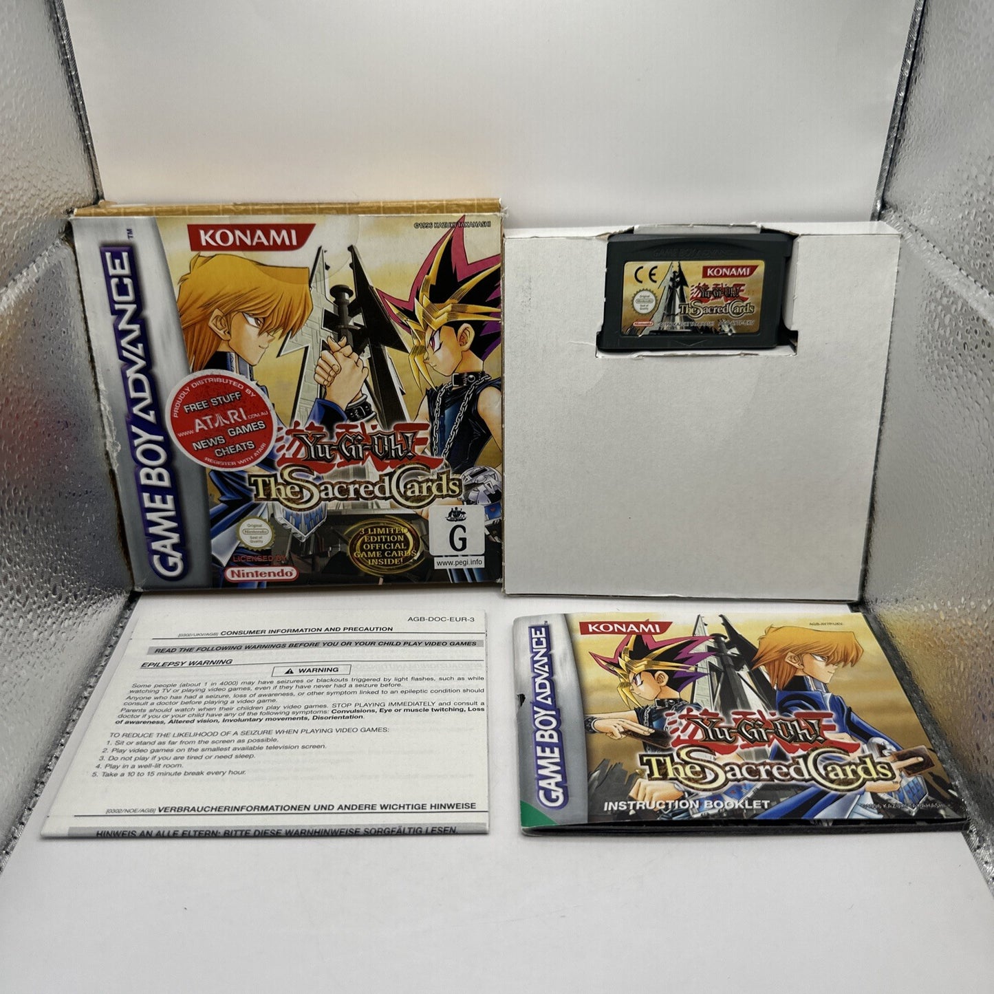 Yu-Gi-Oh The Sacred Cards • Nintendo Gameboy Advance GBA + Box + Manual • Boxed