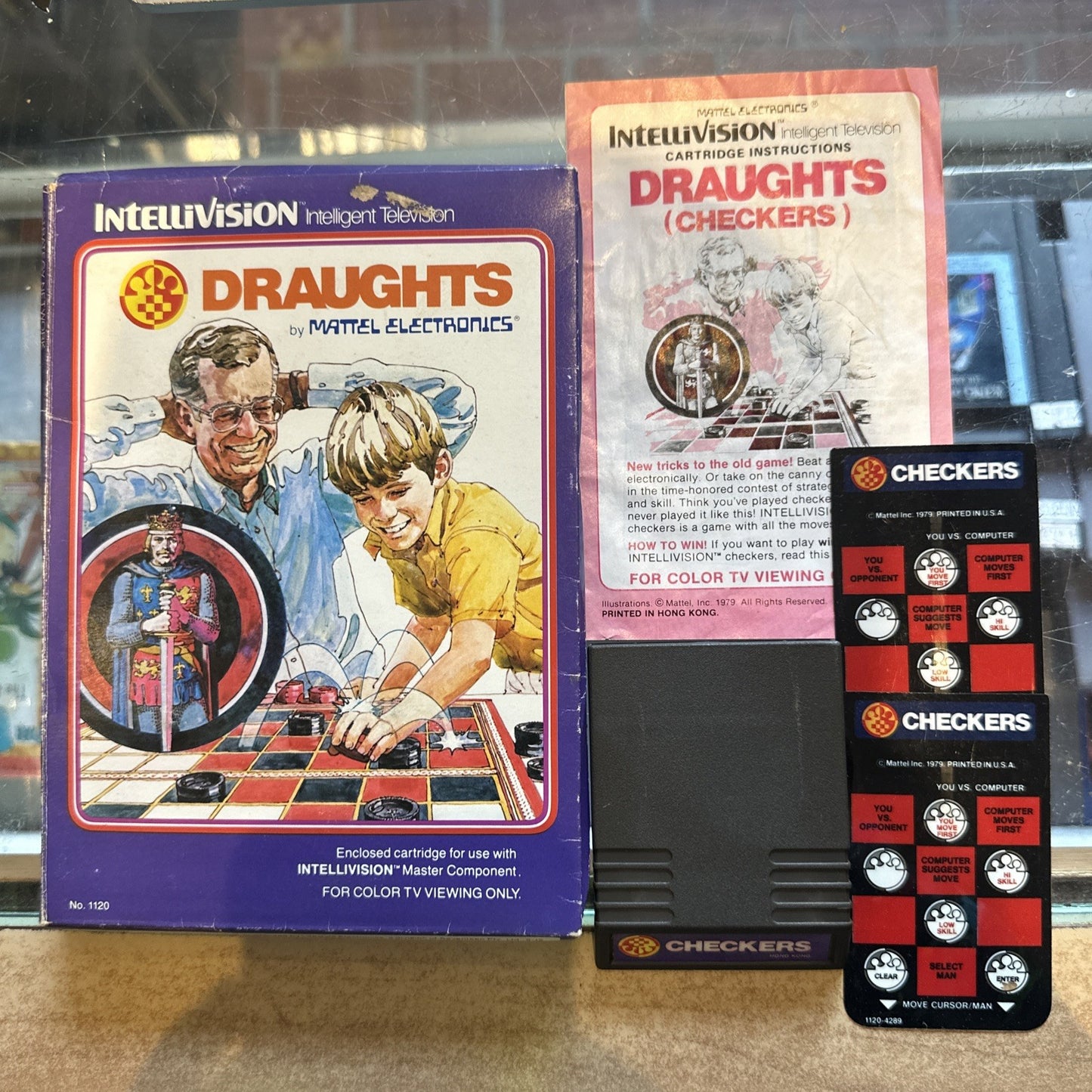 Draughts (Checkers) Intellivision Game + Manual & Overlays (1979) Boxed Complete
