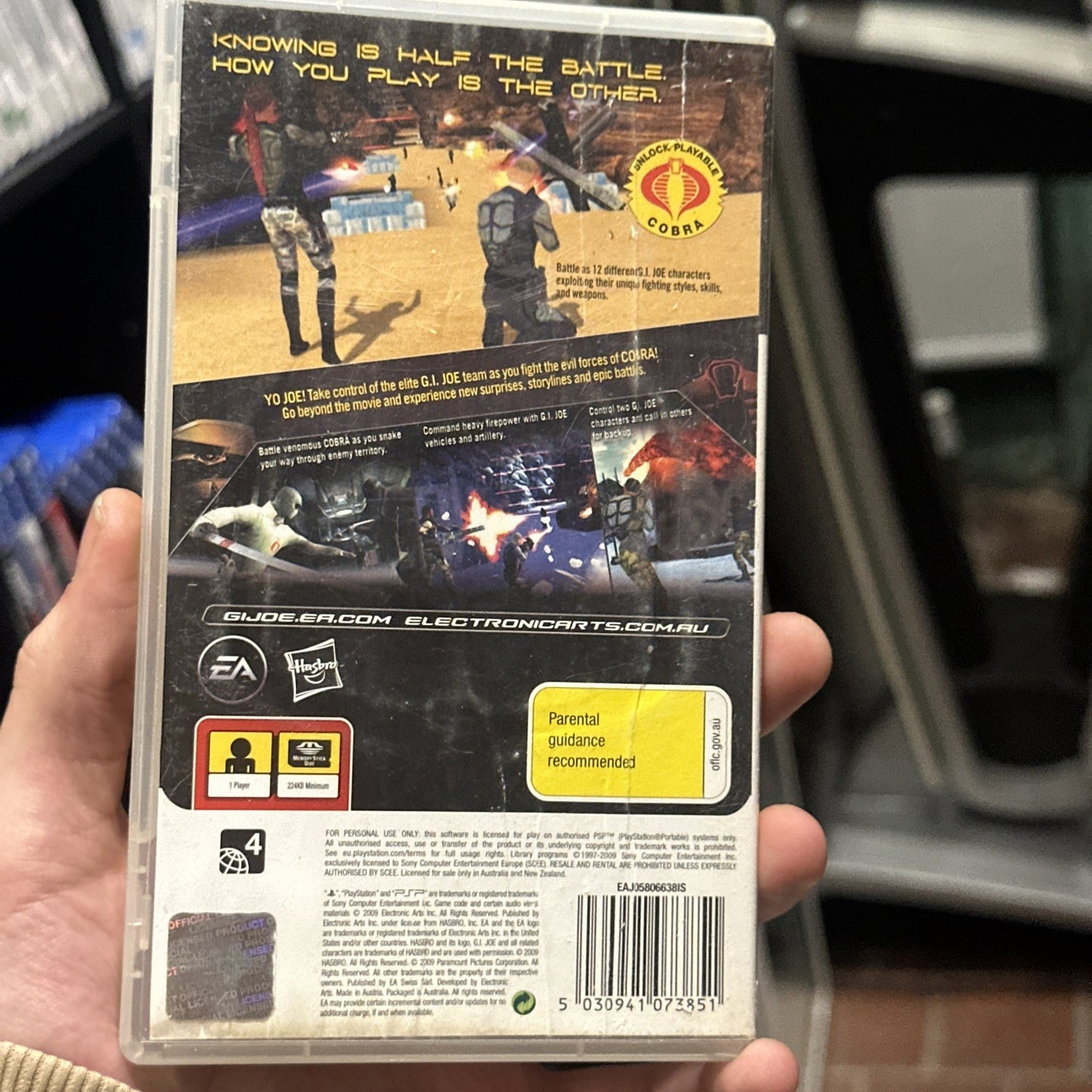 G.I. Joe • The Rise of Cobra PSP PlayStation Portable Game + Manual (2009) GI