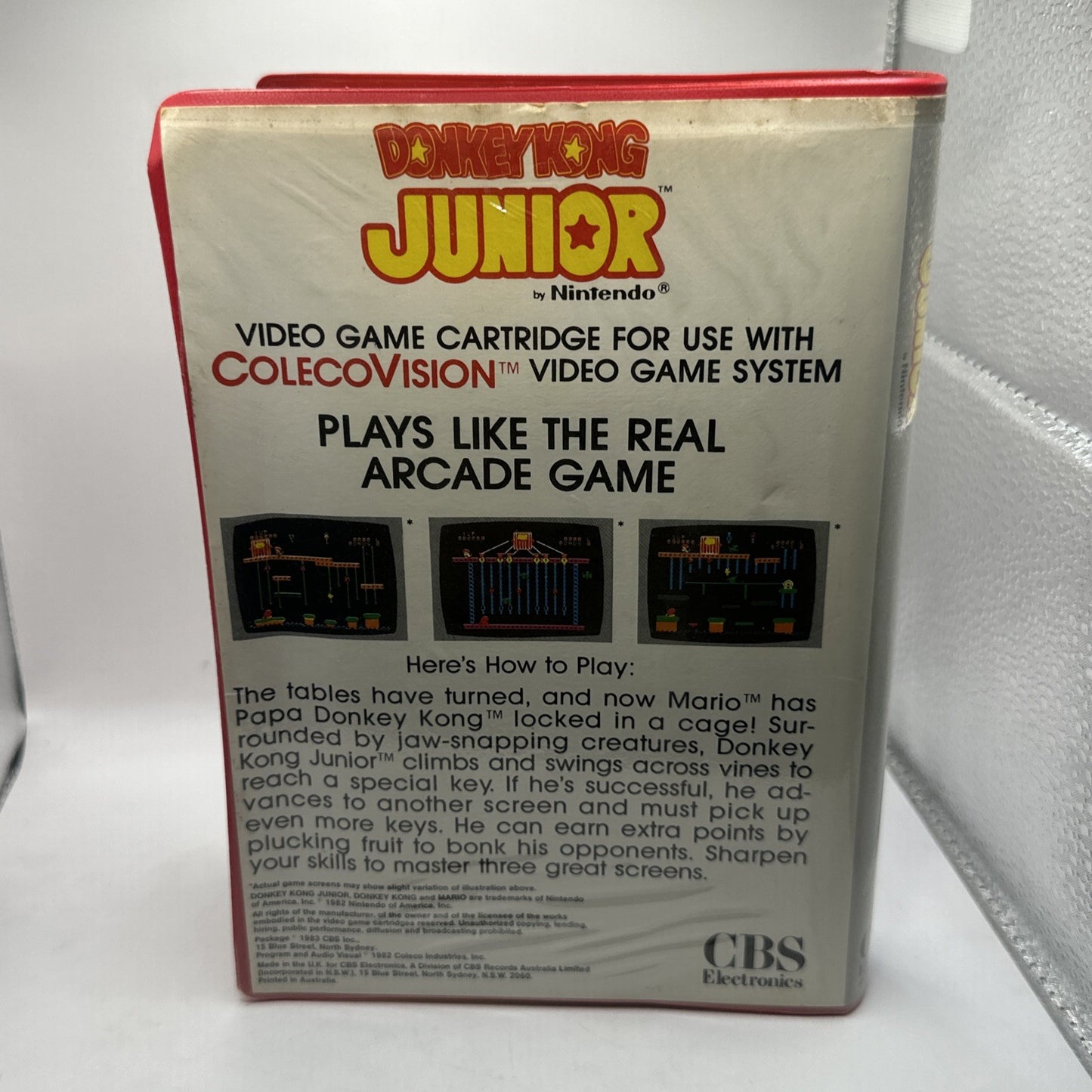 Donkey Kong Junior • ColecoVision Game + Case (1983) Australian PAL Boxed • Jr