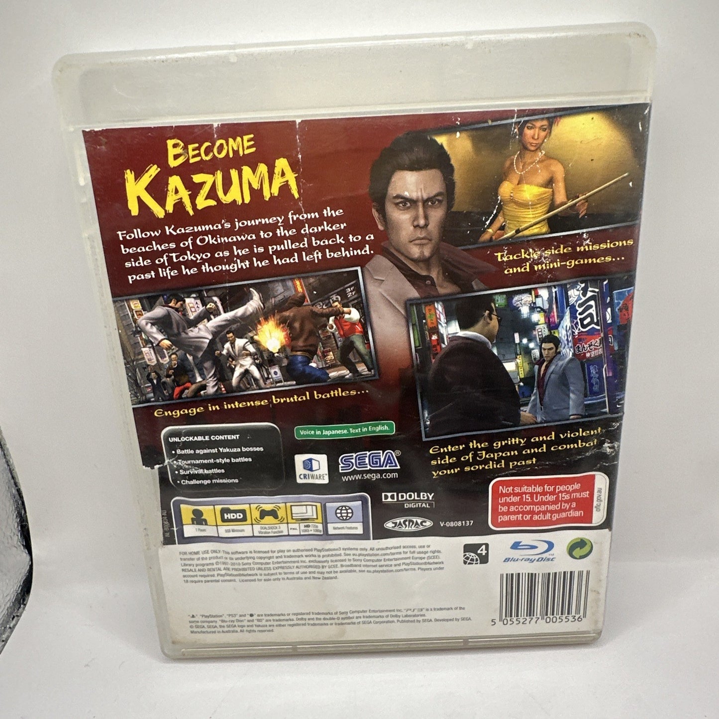 Yakuza 3 • Playstation 3 PS3 Game + Manual (2010) SEGA • Complete • Cover Damage