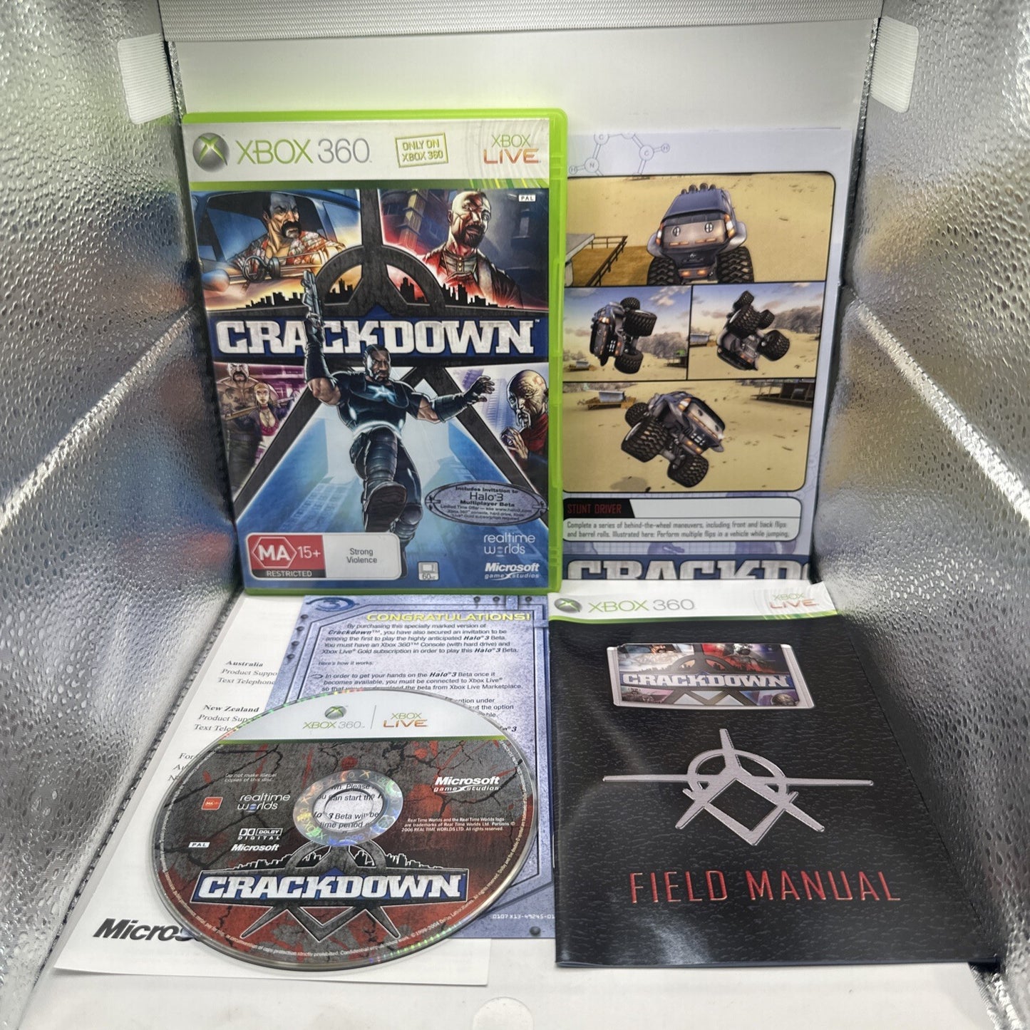 Crackdown • Xbox 360 Game + Poster & Manual (2006) PAL AUS • Complete CIB