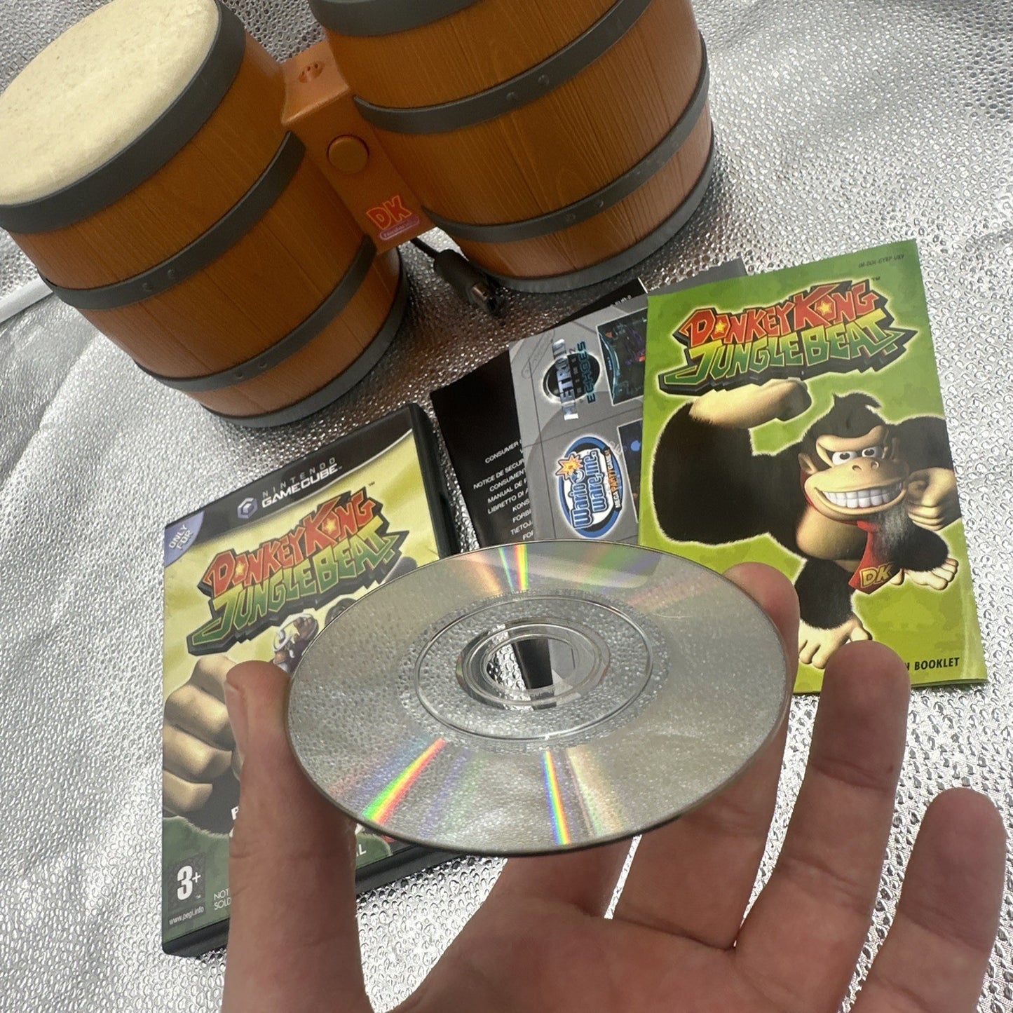 Donkey Kong Jungle Beat • Nintendo GameCube Game + Bongos Drums Controller PAL