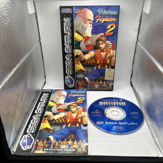 Virtua Fighter 2 • Sega Saturn Game + Manual PAL (1995) Complete CIB • Fighting