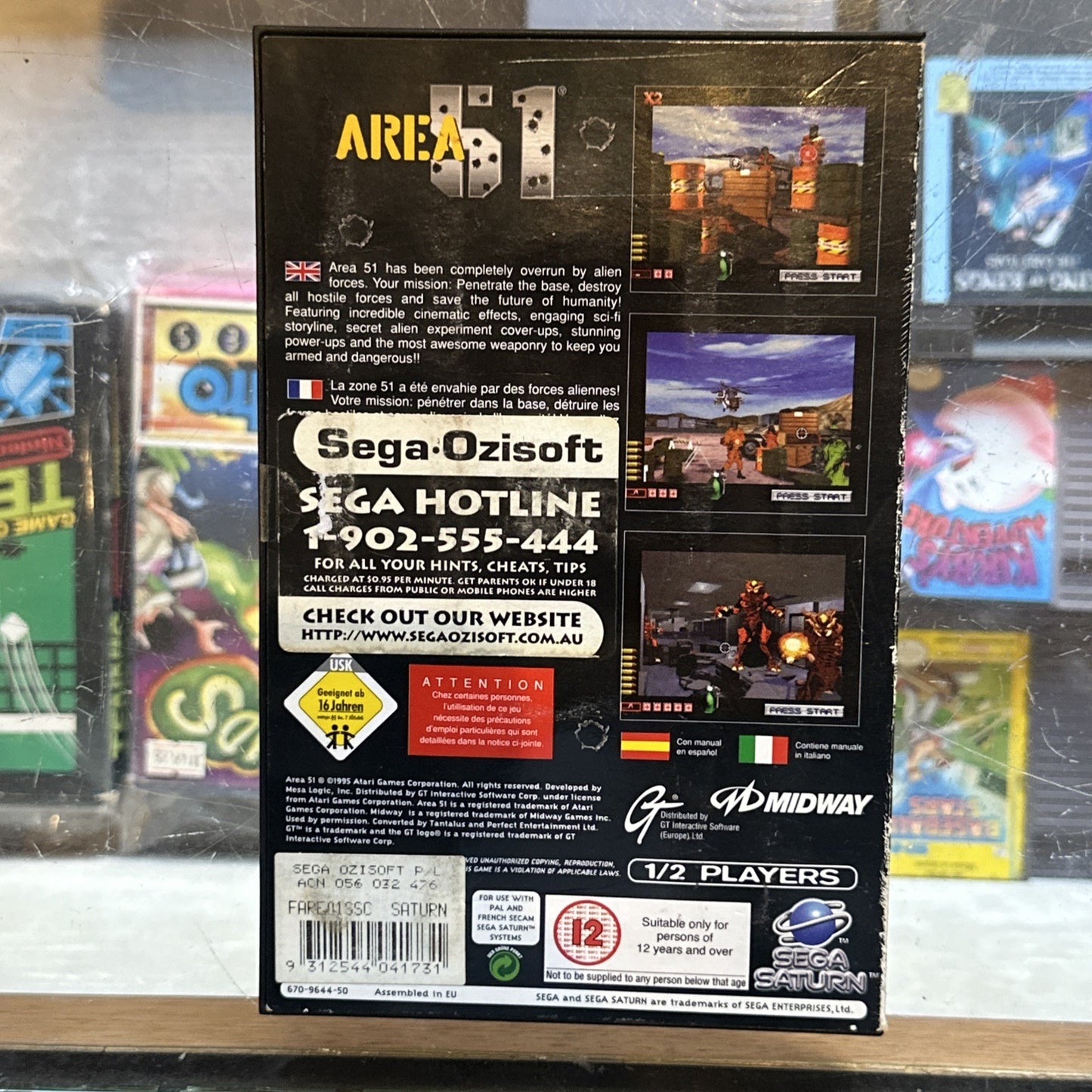 Area 51 • Sega Saturn Game + Manual PAL (1995) Complete CIB • Midway