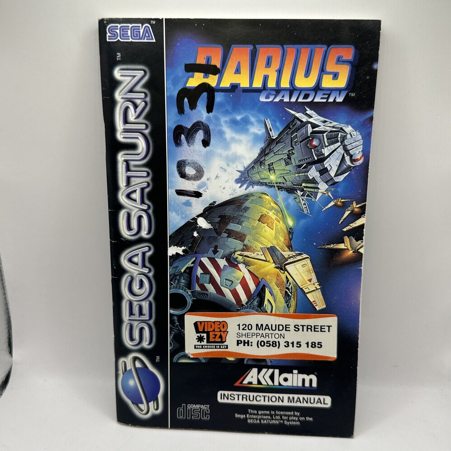DARIUS GAIDEN • Sega Saturn Game + Manual (1994) PAL • Complete CIB • Acclaim