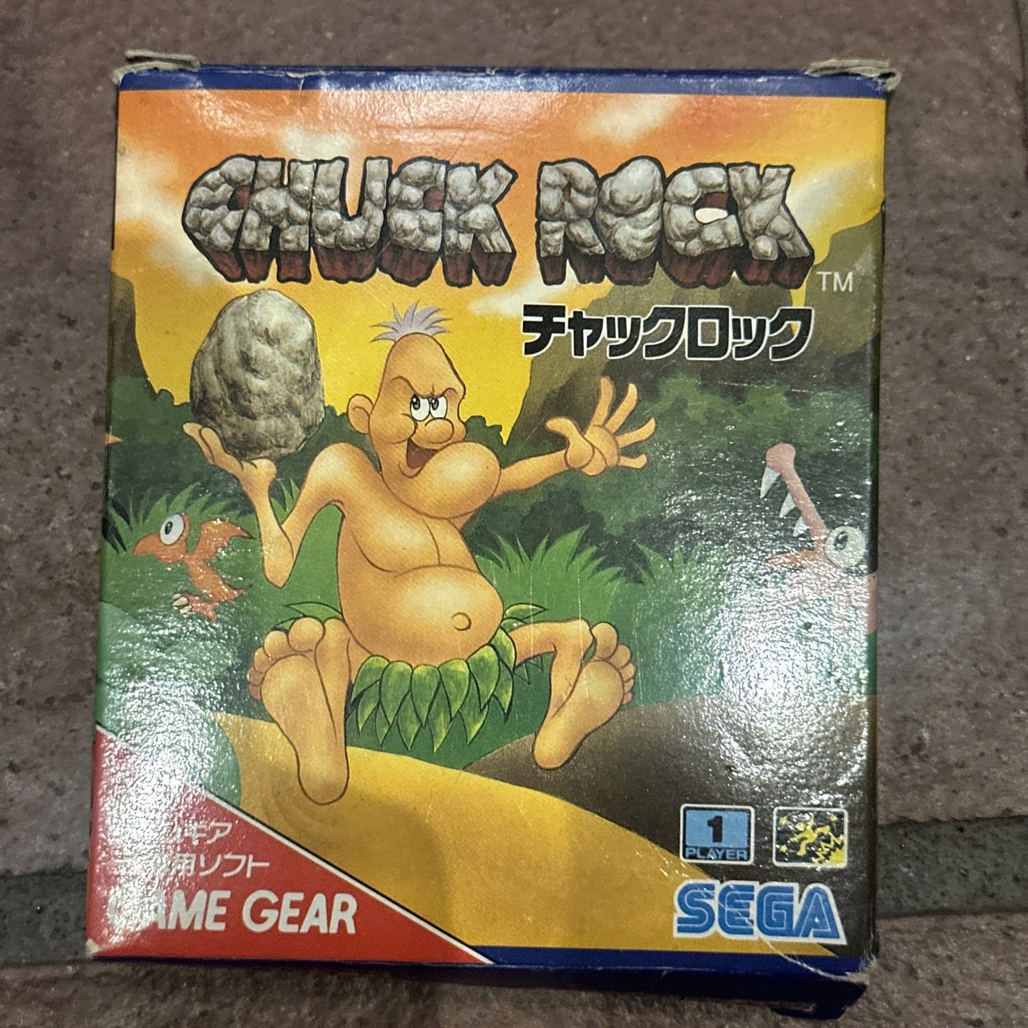 Chuck Rock • Sega Game Gear (1992) Boxed + Manual • Region Free Japan Import