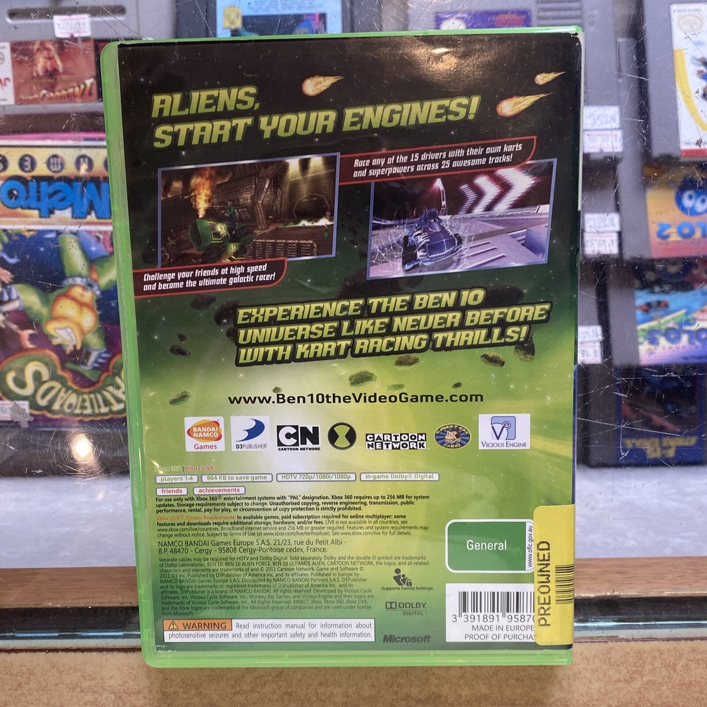 Ben 10: Galactic Racing Xbox 360 Game PAL AUS (2011) Cartoon Network