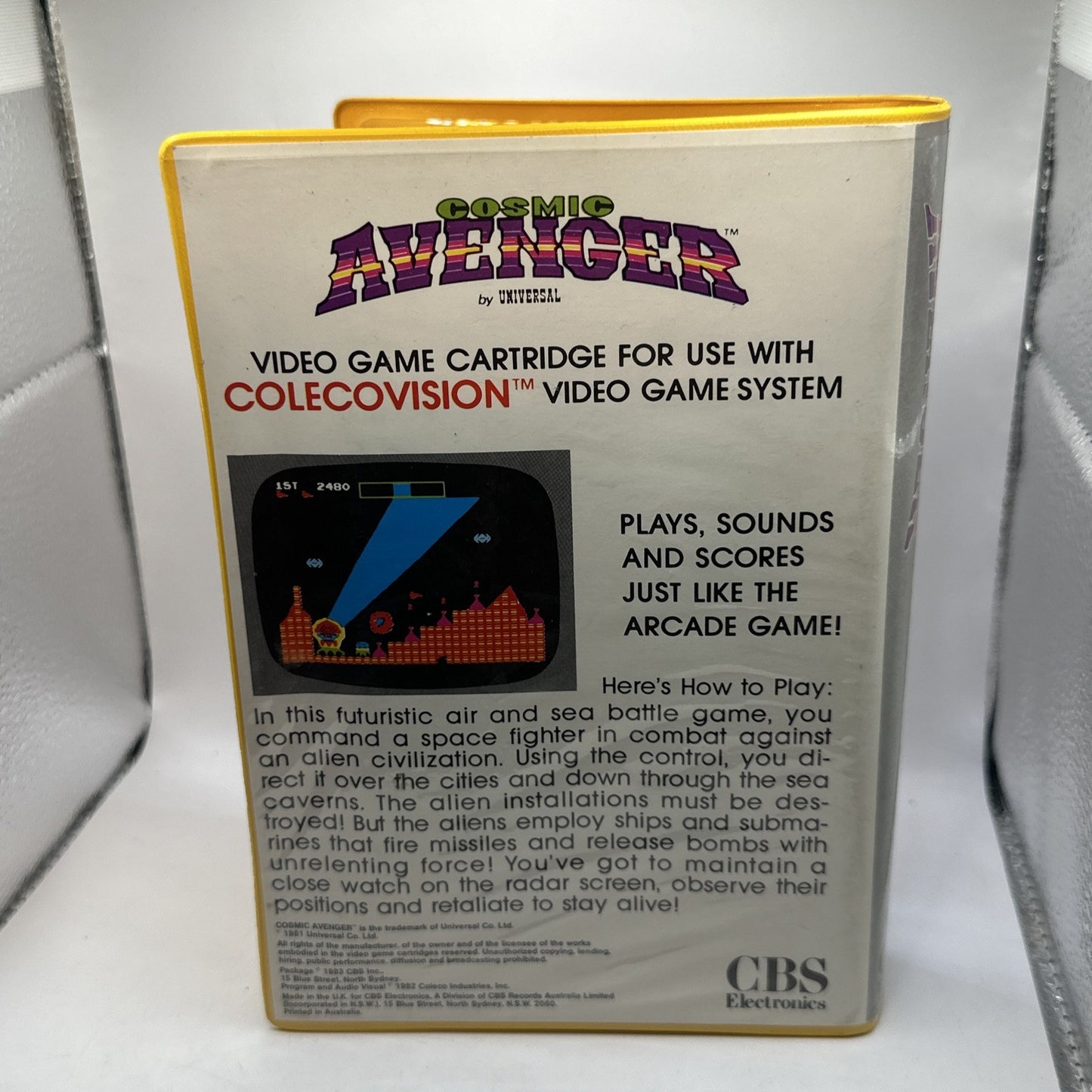 Cosmic Avenger • ColecoVision Game In Box + Manual (1982) Australian PAL • Boxed