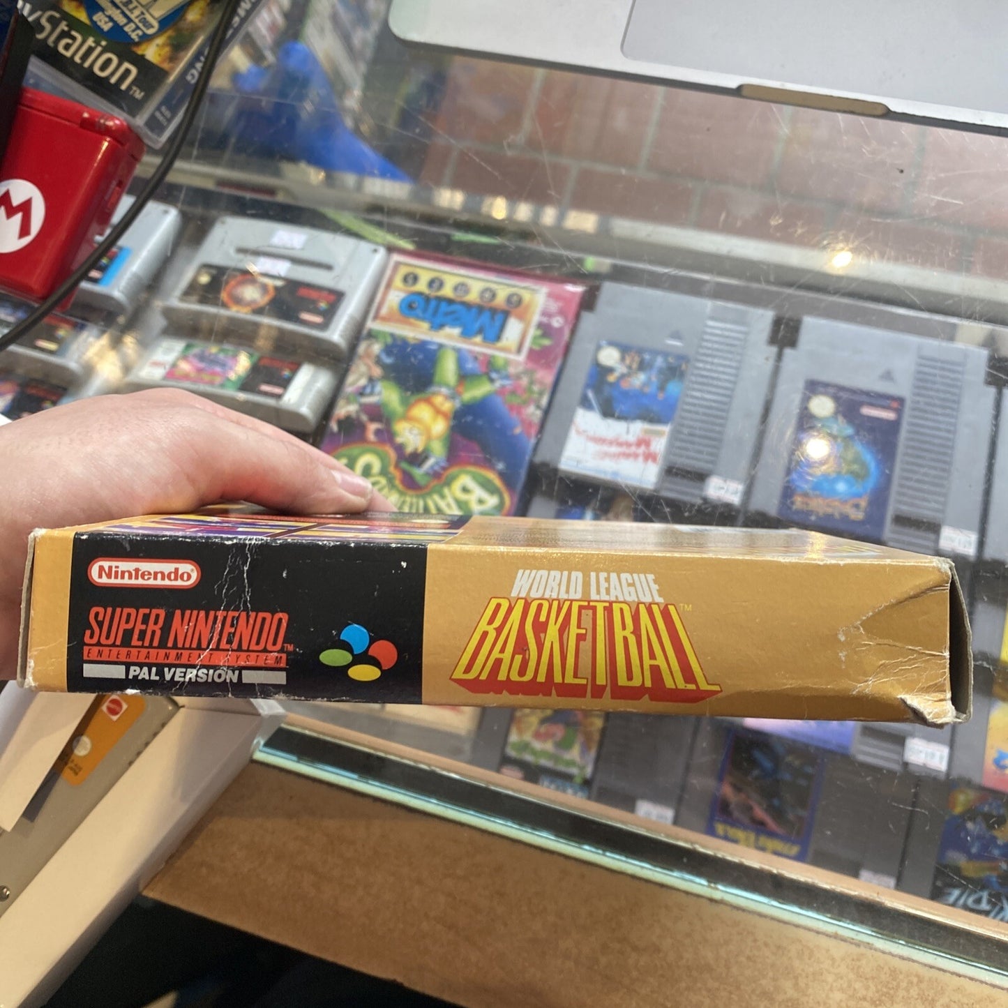 World League Basketball Super Nintendo Game In Box (1992) PAL Mattel SNES Boxed