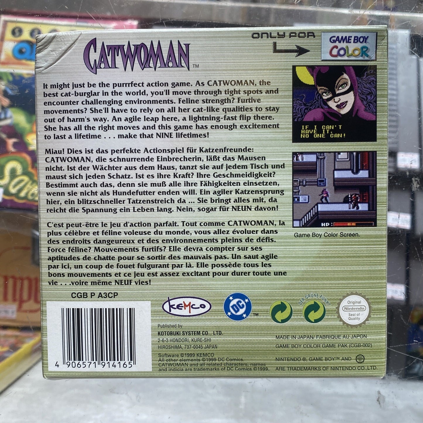 CatWoman Nintendo Game Boy Color Game In Box (1999) COMPLETE BOXED + Manual