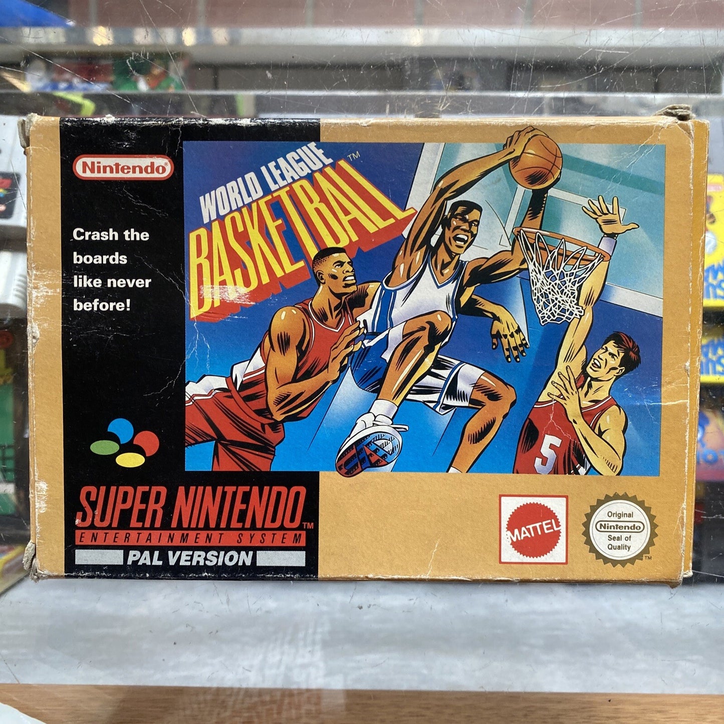 World League Basketball Super Nintendo Game In Box (1992) PAL Mattel SNES Boxed
