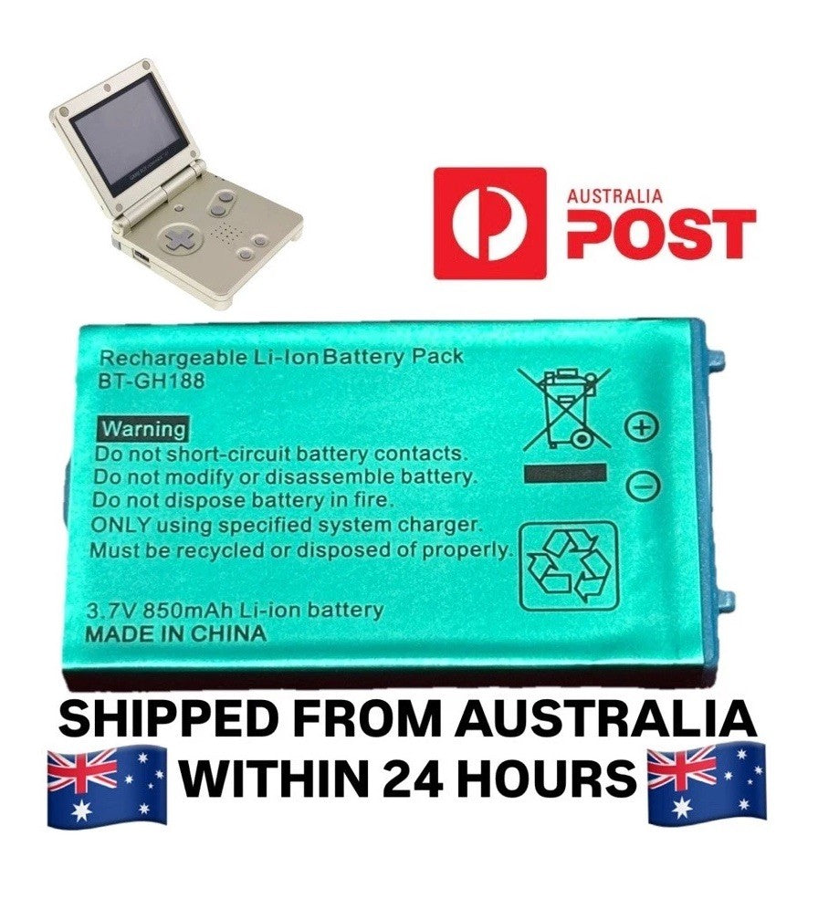 Gameboy Advance SP Battery Pack Rechargeable 850mAh For Nintendo Game Boy GBA