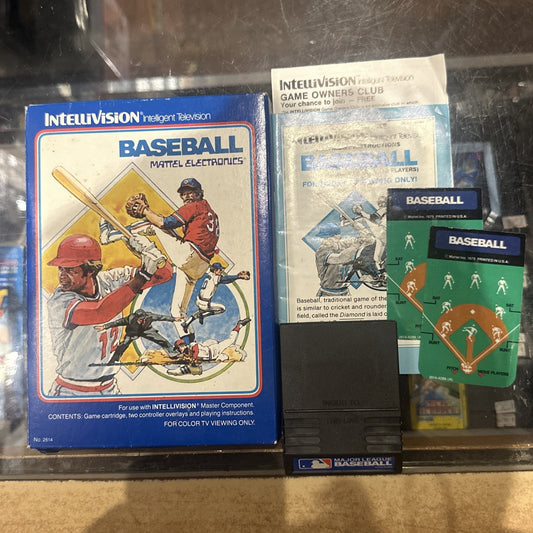 Baseball • Mattel Intellivision Game In Box + Manual (1979) Complete • MLB Major