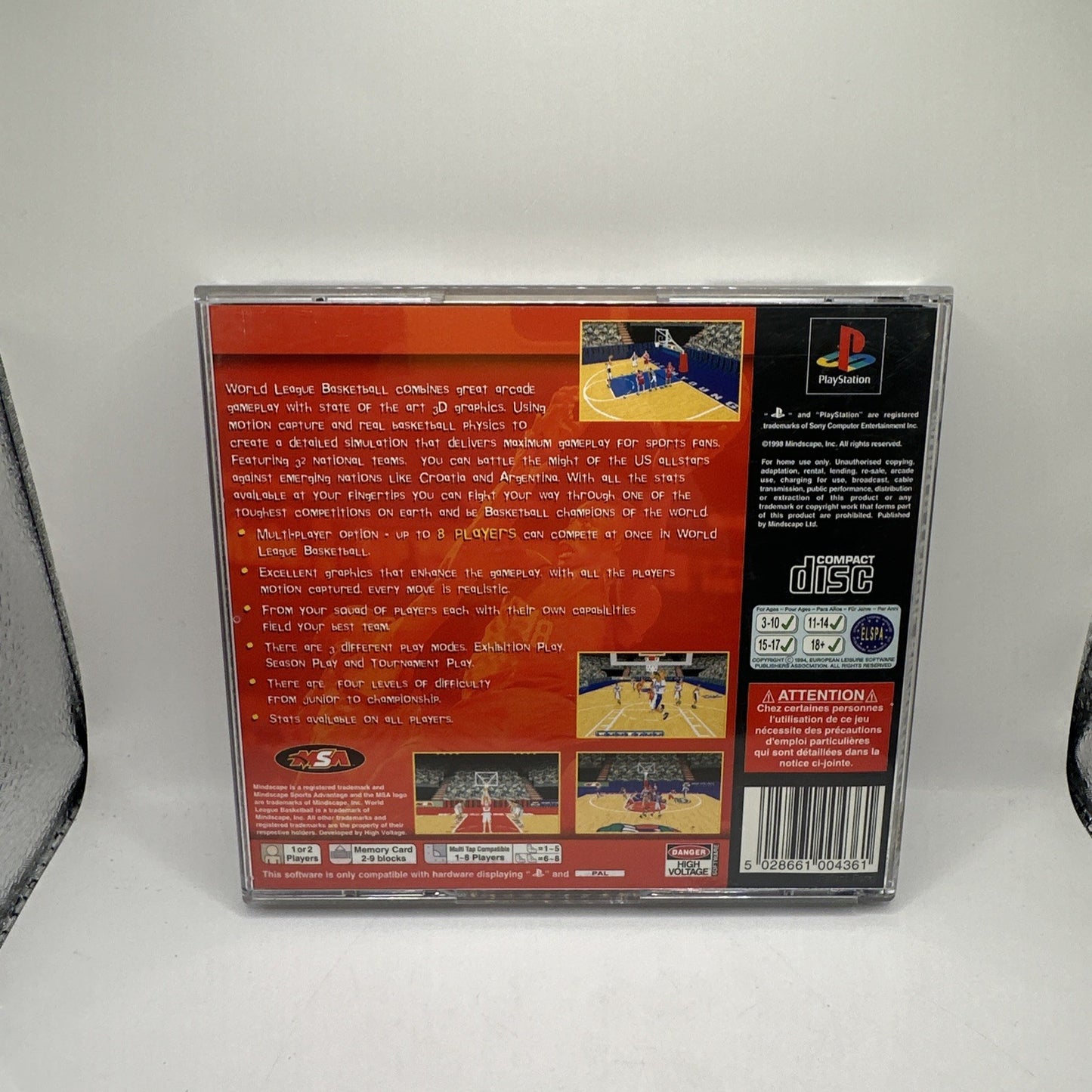 World League Basketball • Sony PS1 Playstation 1 Game + Manual (1998) PAL