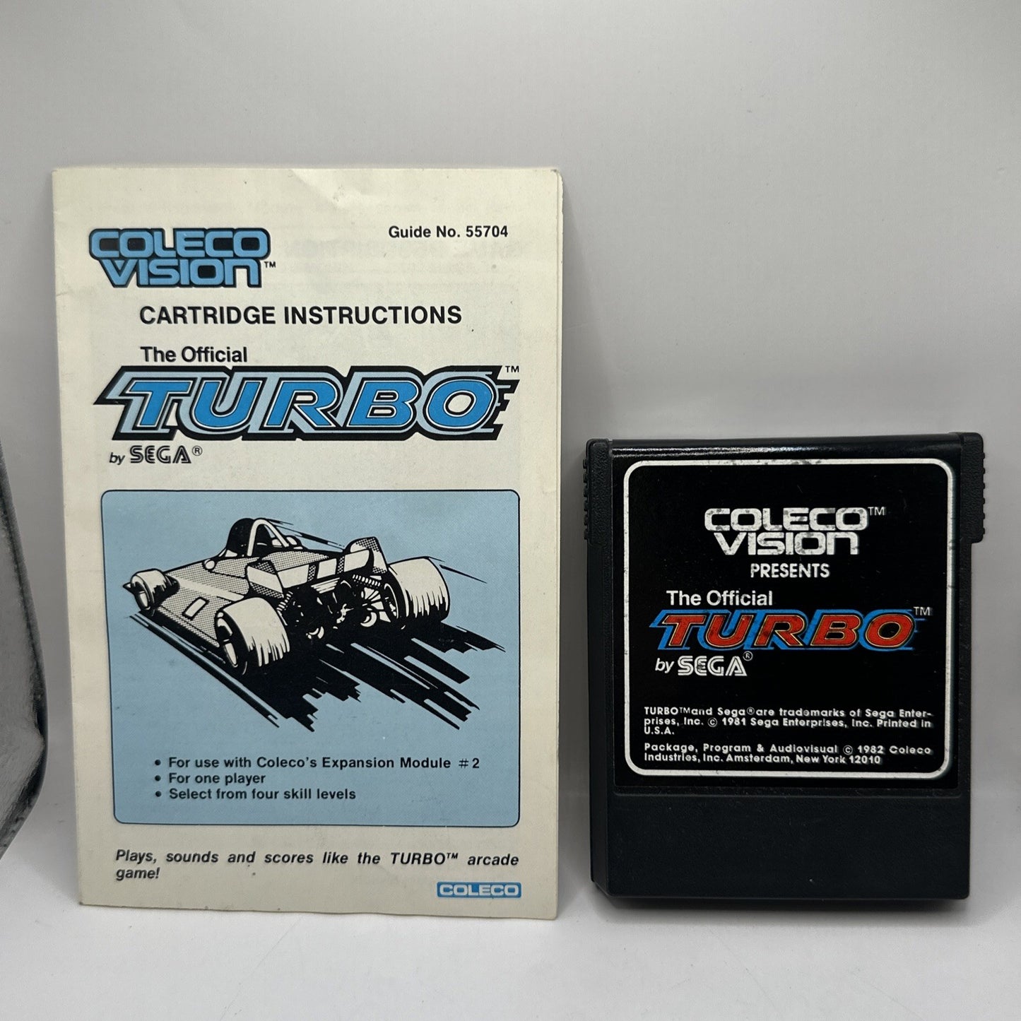Turbo • ColecoVision Game + Manual (1982) SEGA Car Racing Games • Coleco