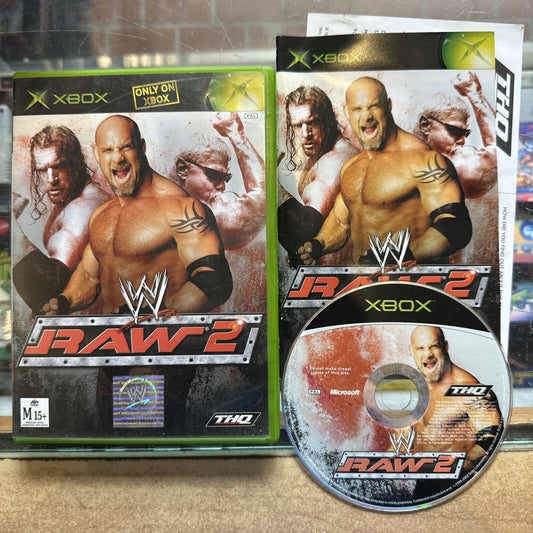 WWE Raw 2 • Xbox Original Game + Manual (2003) PAL AUS • THQ • Wrestling