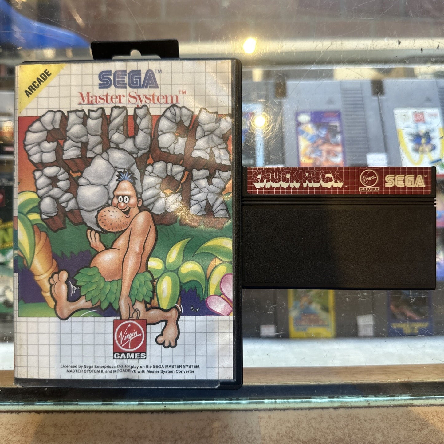 Chuck Rock • SEGA Master System Game In Box (1992) Boxed • PAL