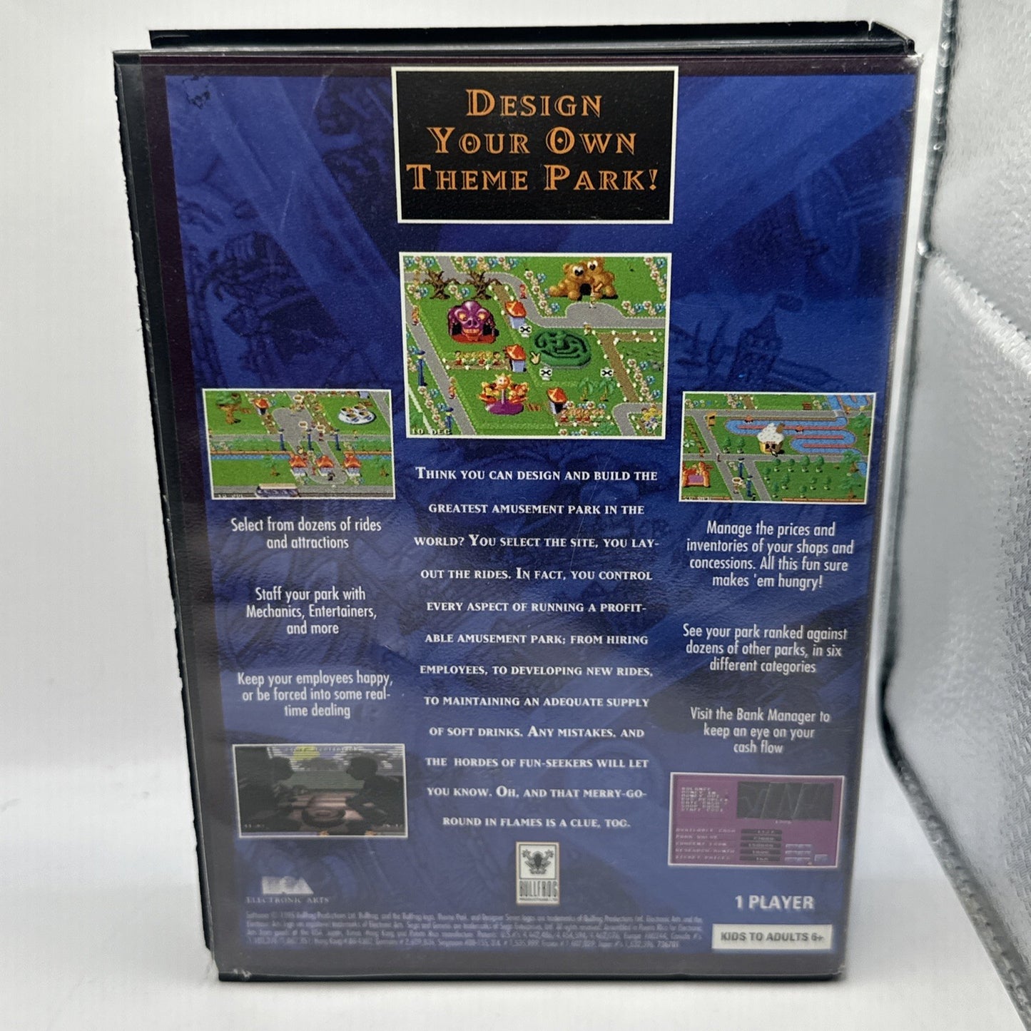 Theme Park • SEGA Genesis Game + Manual (1995) Complete CIB Boxed • Bullfrog EA