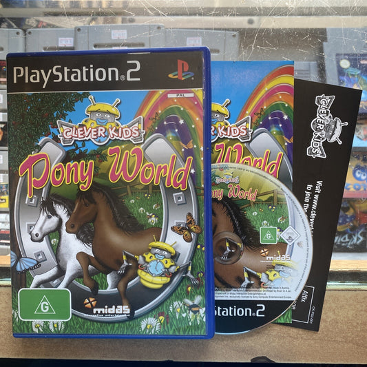Clever Kids Pony World PS2 PlayStation 2 Game + Manual PAL AUS (2007) Midas
